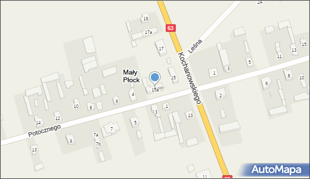 Mały Płock, Kochanowskiego Jana, 15a, mapa Mały Płock