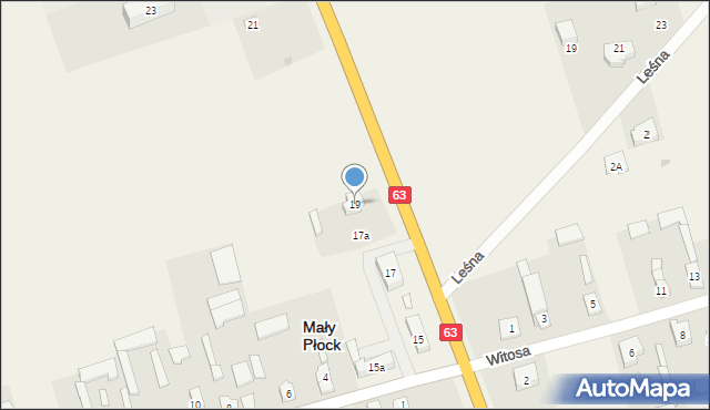 Mały Płock, Kochanowskiego Jana, 19, mapa Mały Płock