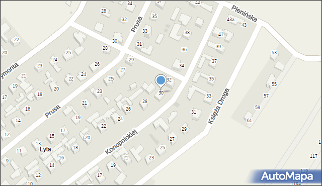 Maniowy, Konopnickiej Marii, 30, mapa Maniowy