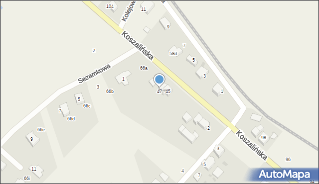 Manowo, Koszalińska, 47, mapa Manowo