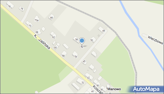 Manowo, Koszalińska, 52, mapa Manowo