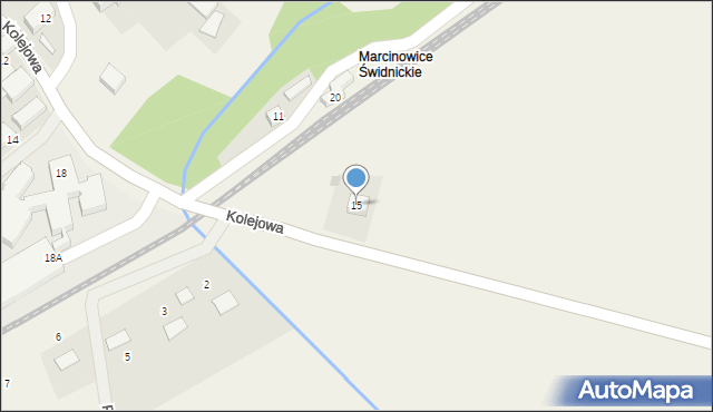 Marcinowice, Kolejowa, 15, mapa Marcinowice