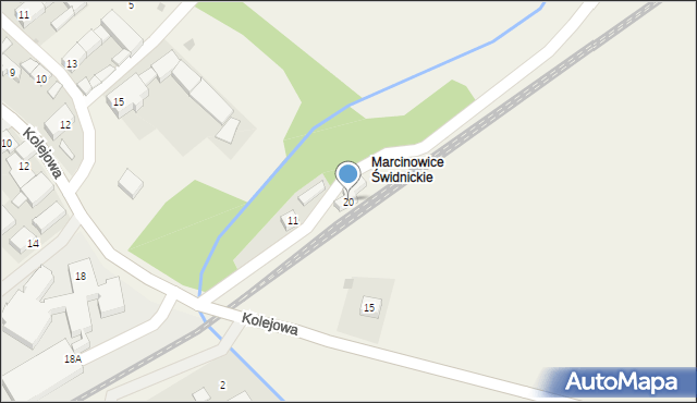 Marcinowice, Kolejowa, 20, mapa Marcinowice