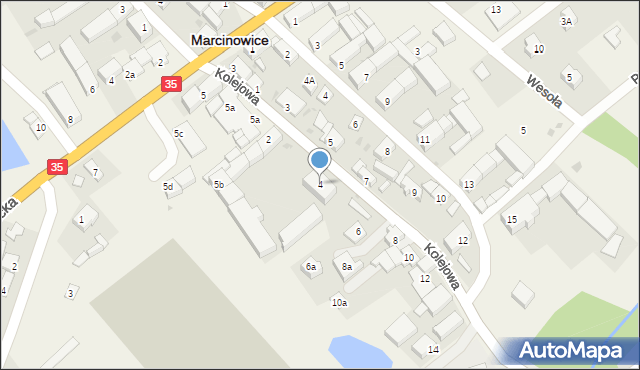 Marcinowice, Kolejowa, 4, mapa Marcinowice