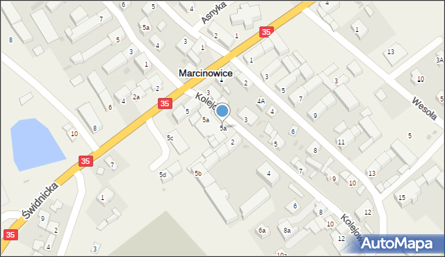 Marcinowice, Kolejowa, 5a, mapa Marcinowice