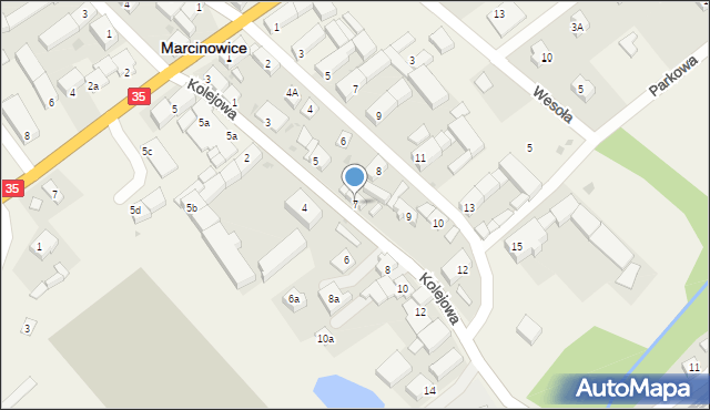 Marcinowice, Kolejowa, 7, mapa Marcinowice