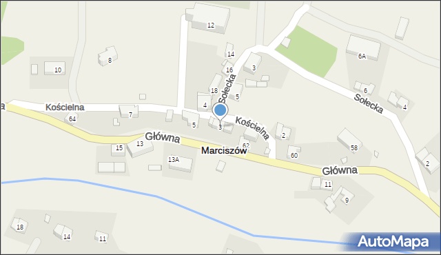 Marciszów, Kościelna, 3, mapa Marciszów