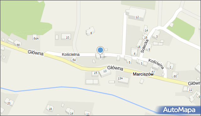 Marciszów, Kościelna, 7, mapa Marciszów