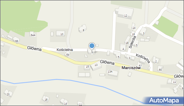 Marciszów, Kościelna, 7, mapa Marciszów