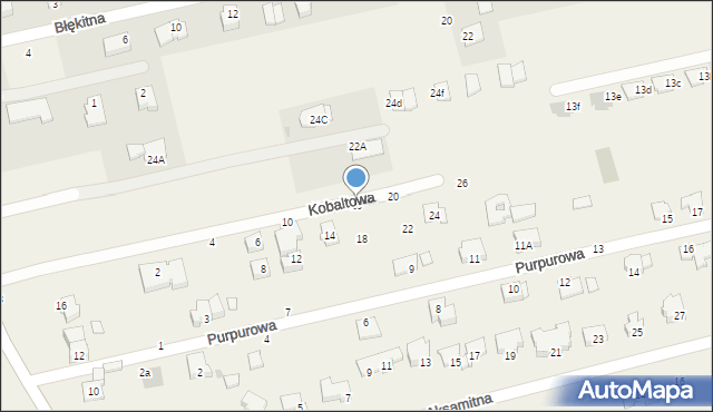 Marysin, Kobaltowa, 16, mapa Marysin