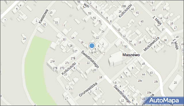 Maszewo, Kościuszki Tadeusza, gen., 6, mapa Maszewo