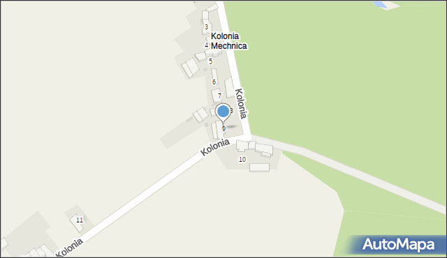 Mechnica, Kolonia, 9, mapa Mechnica