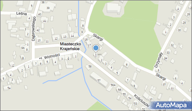 Miasteczko Krajeńskie, Kościuszki Tadeusza, gen., 1, mapa Miasteczko Krajeńskie