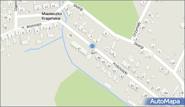 Miasteczko Krajeńskie, Kościuszki Tadeusza, gen., 56A, mapa Miasteczko Krajeńskie