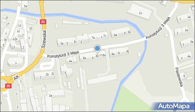 Miastko, Konstytucji 3 Maja, 6c, mapa Miastko