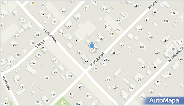 Michałowice, Kościuszki Tadeusza, gen., 28A, mapa Michałowice