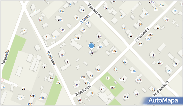 Michałowice, Kościuszki Tadeusza, gen., 34, mapa Michałowice