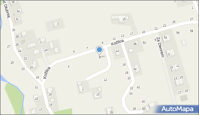 Michałowice, Koźlica, 8, mapa Michałowice