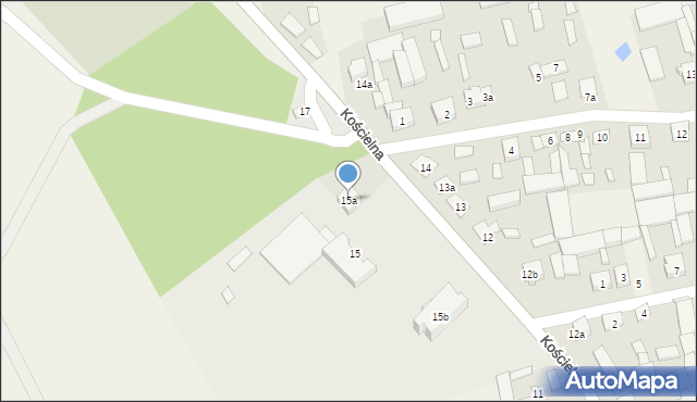 Miedzna, Kościelna, 15a, mapa Miedzna