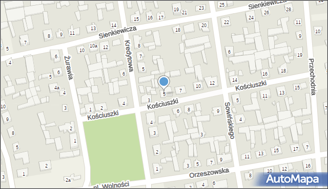 Miedzna, Kościuszki Tadeusza, gen., 5, mapa Miedzna