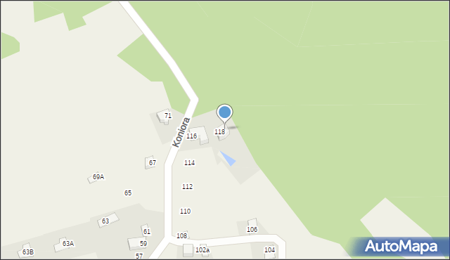 Międzybrodzie Bialskie, Koniora Alojzego, 118A, mapa Międzybrodzie Bialskie