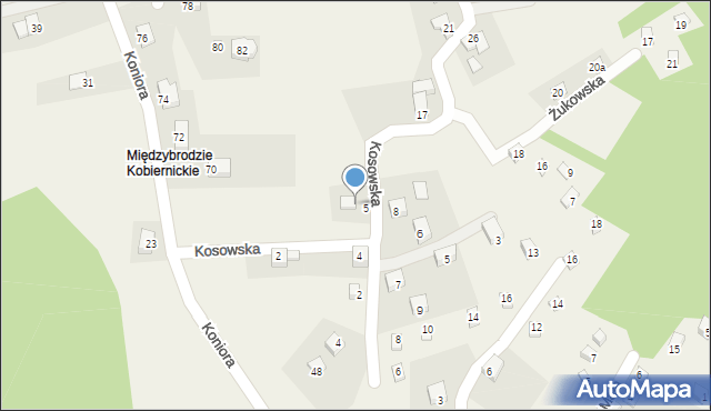 Międzybrodzie Bialskie, Kosowska, 7, mapa Międzybrodzie Bialskie