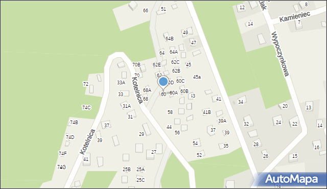 Międzybrodzie Bialskie, Kotelnica, 60, mapa Międzybrodzie Bialskie