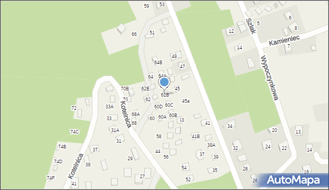 Międzybrodzie Bialskie, Kotelnica, 62B, mapa Międzybrodzie Bialskie