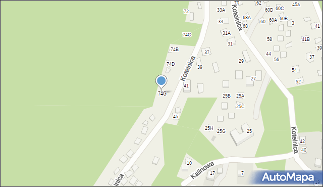 Międzybrodzie Bialskie, Kotelnica, 74G, mapa Międzybrodzie Bialskie