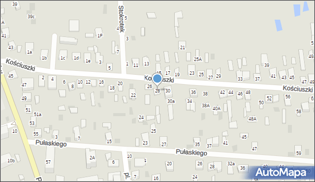 Międzyrzec Podlaski, Kościuszki Tadeusza, gen., 28, mapa Międzyrzec Podlaski