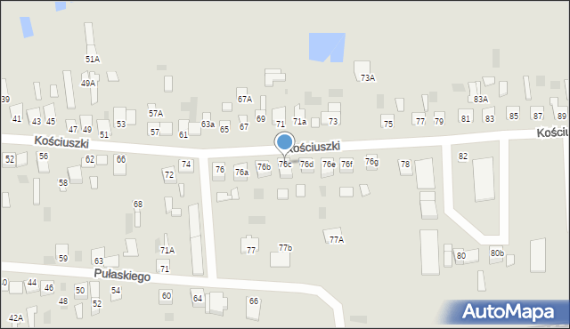 Międzyrzec Podlaski, Kościuszki Tadeusza, gen., 76c, mapa Międzyrzec Podlaski