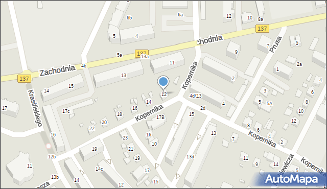 Międzyrzecz, Kopernika Mikołaja, 12, mapa Międzyrzecz