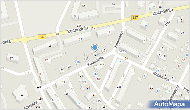 Międzyrzecz, Kopernika Mikołaja, 14, mapa Międzyrzecz