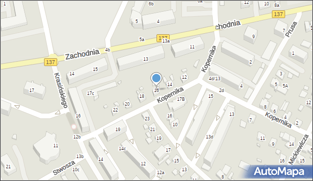 Międzyrzecz, Kopernika Mikołaja, 16, mapa Międzyrzecz