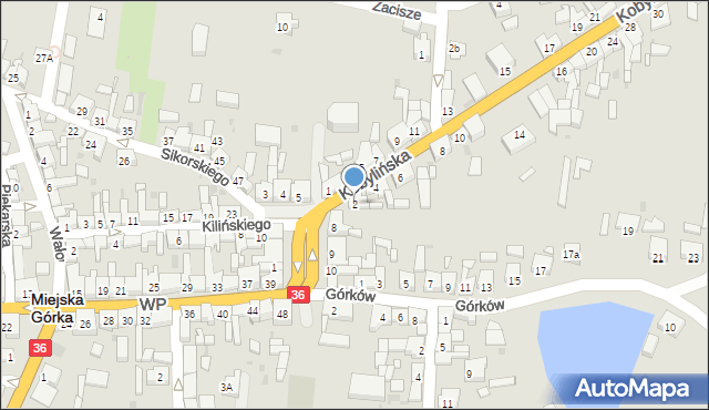 Miejska Górka, Kobylińska, 2, mapa Miejska Górka