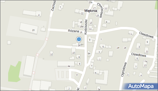 Miękinia, Kościuszki Tadeusza, gen., 14, mapa Miękinia