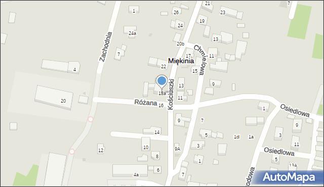 Miękinia, Kościuszki Tadeusza, gen., 18a, mapa Miękinia