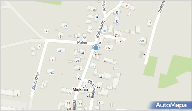 Miękinia, Kościuszki Tadeusza, gen., 21, mapa Miękinia