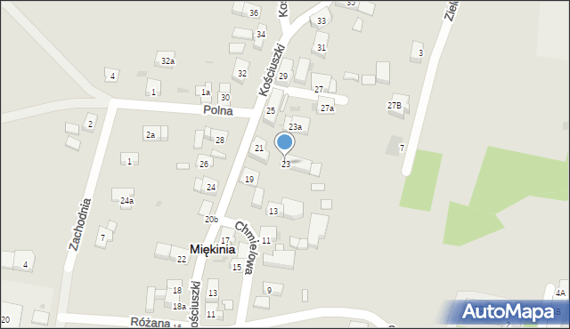 Miękinia, Kościuszki Tadeusza, gen., 23, mapa Miękinia
