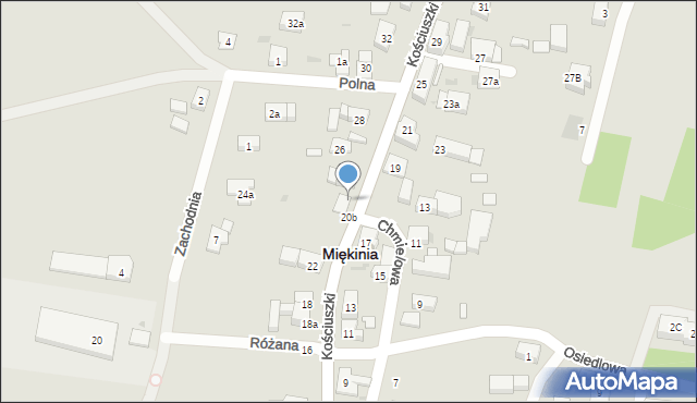 Miękinia, Kościuszki Tadeusza, gen., 24C, mapa Miękinia
