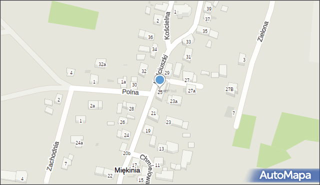 Miękinia, Kościuszki Tadeusza, gen., 25, mapa Miękinia