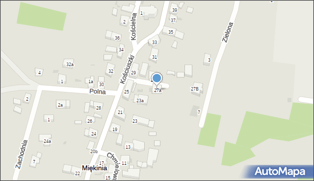 Miękinia, Kościuszki Tadeusza, gen., 27a, mapa Miękinia