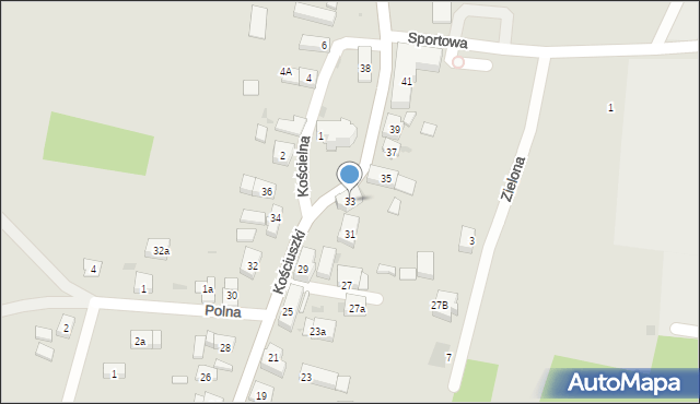 Miękinia, Kościuszki Tadeusza, gen., 33, mapa Miękinia