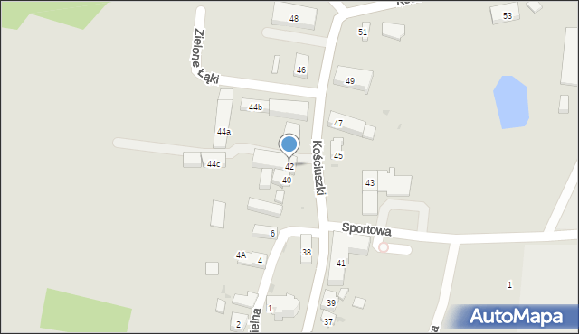 Miękinia, Kościuszki Tadeusza, gen., 42, mapa Miękinia