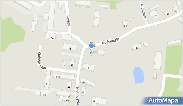 Miękinia, Kościuszki Tadeusza, gen., 51, mapa Miękinia