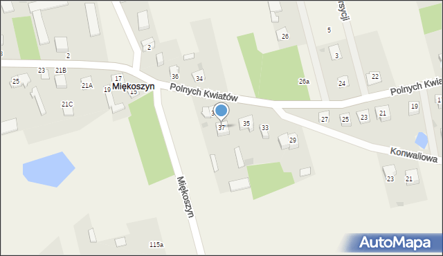 Miękoszyn, Konwaliowa, 37, mapa Miękoszyn