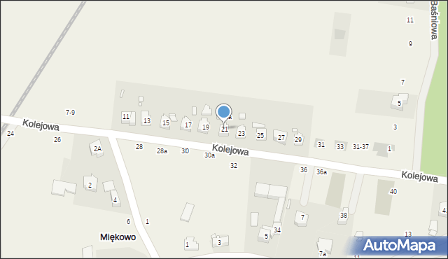 Miękowo, Kolejowa, 21, mapa Miękowo