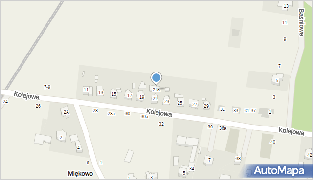 Miękowo, Kolejowa, 21a, mapa Miękowo