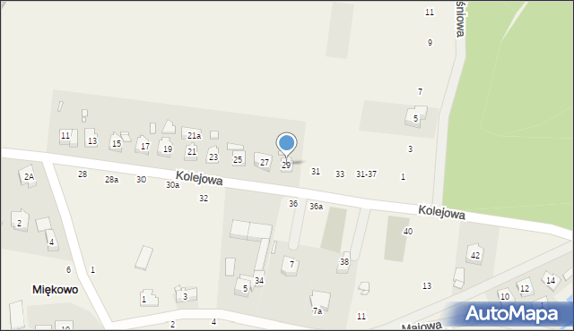 Miękowo, Kolejowa, 29, mapa Miękowo