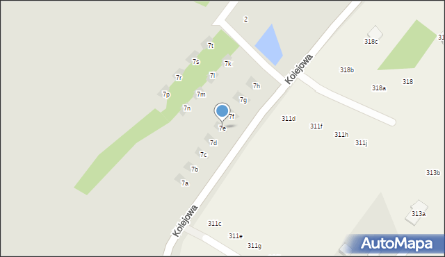 Mielec, Kolejowa, 7e, mapa Mielca